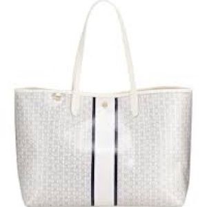 Tory Burch white Gemini link tote bag